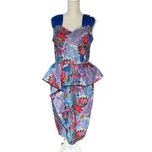 Victory Parade Bettie's Bombshells vintage inspired peacock dress UK 14 US 10